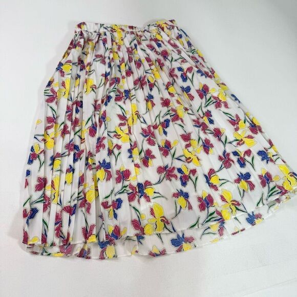 Banana Republic Skirt Womens Medium Pleated Floral Flowy Midi Career Formal - Picture 6 of 8